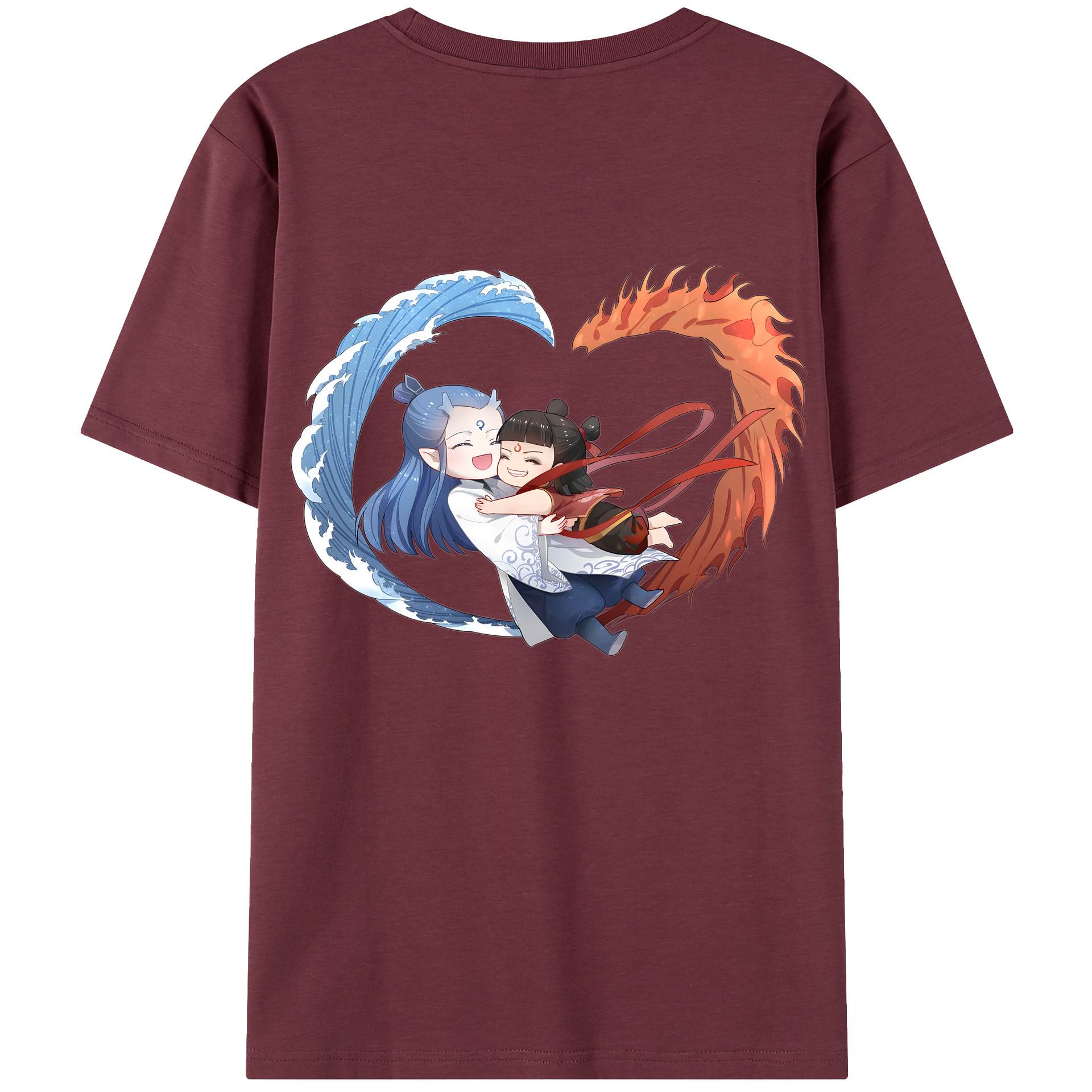 （画像用） Ne Zha 2 ナタ 魔童の大暴れ 綿100％半袖Tシャツ（背面プリント）